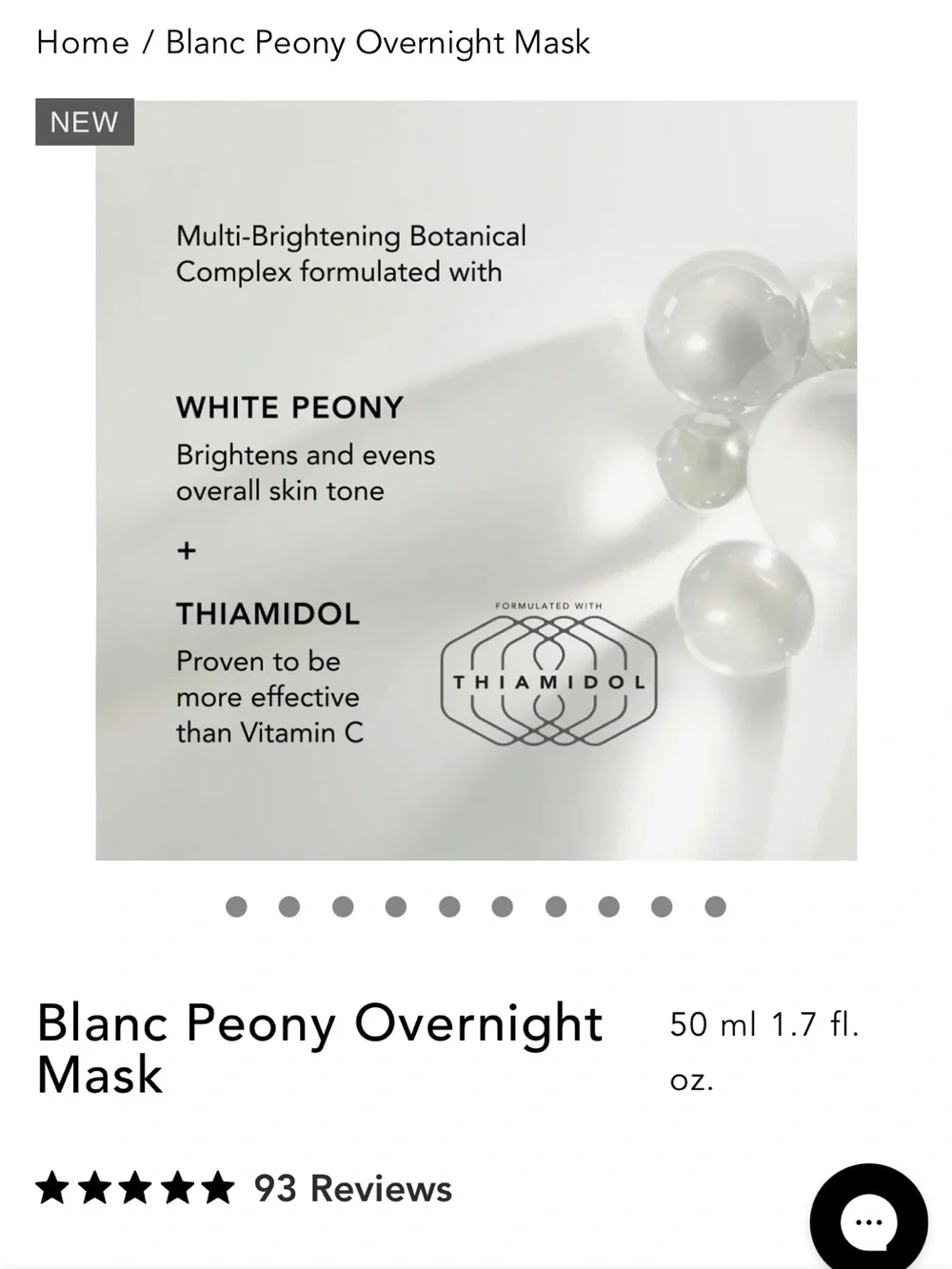 Chantecaille Blanc Peony Overnight Mask — White
